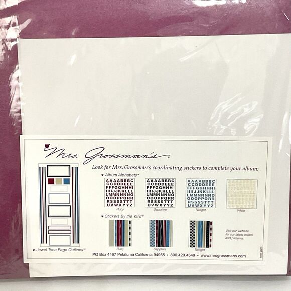 Mrs. Grossman's Favorite Albums 8" x 8" Scrapbook bonus stickers Ruby New - Picture 4 of 4